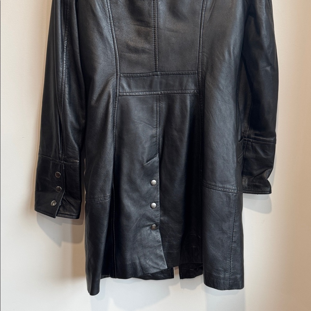Danier Black Leather Long Jacket - Picture 15 of 16